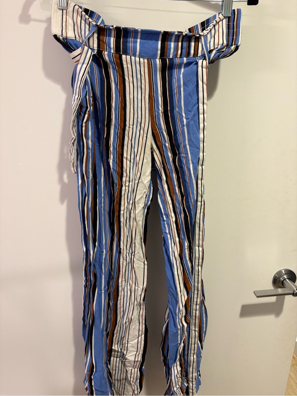 New York & Company Blue, White & Brown Striped Pants